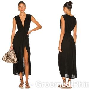L*Space Black Down The Line Cover Up Maxi Dress Size M